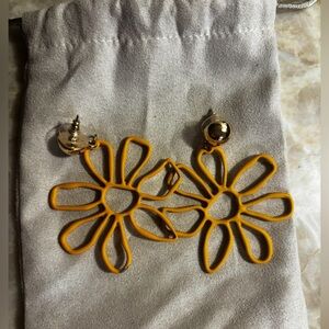 Western boutique style Yellow Flower Earrings